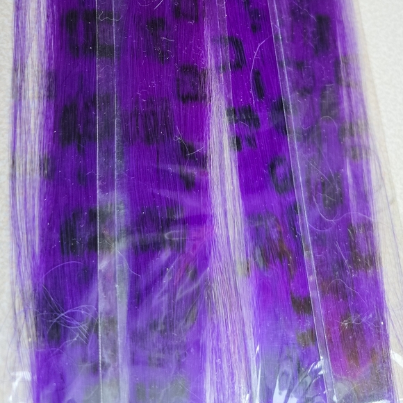 💜 4x Purple Leopard Print Hair Extension Clips - Picture 4 of 13